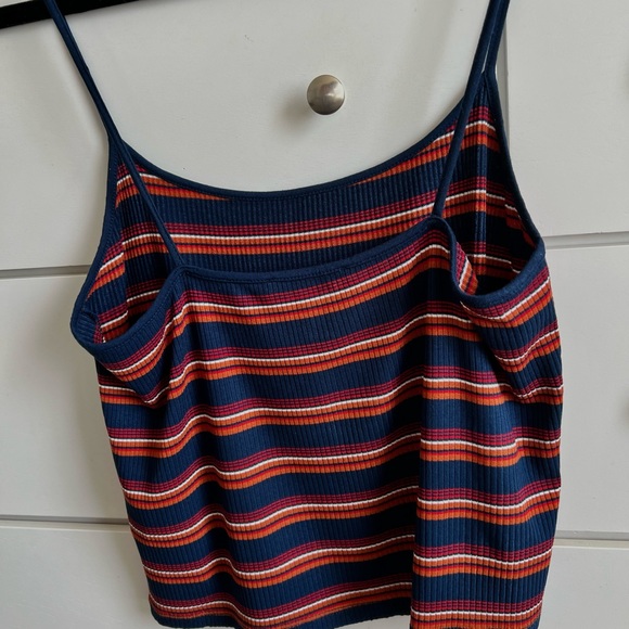 Forever 21 stripped tank top in the colors blue, red, and orange in a size M - Picture 3 of 5